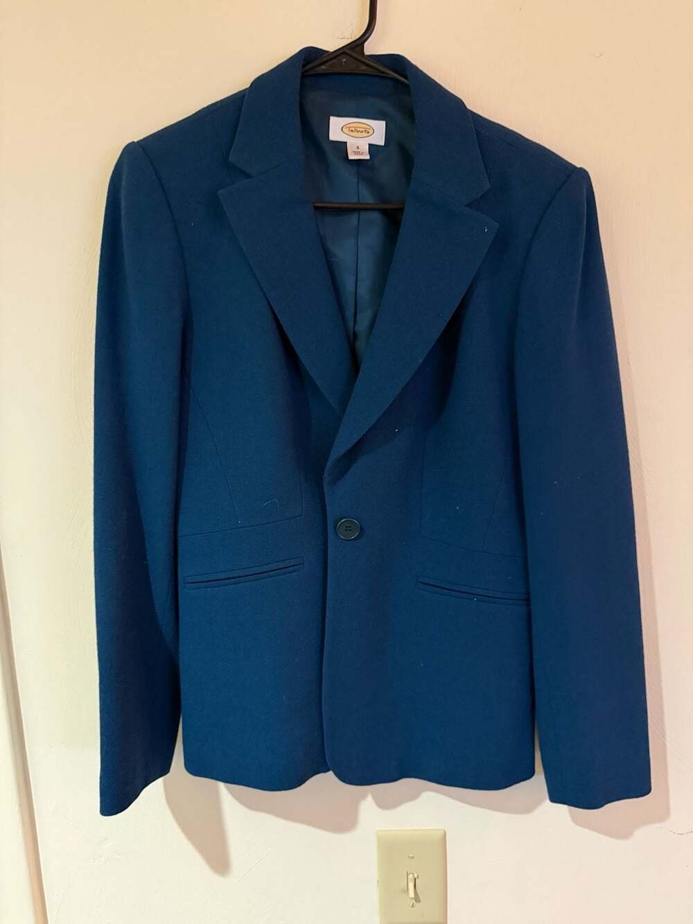 Talbots Wool Blazer Size 6 Blue Single Button Lined